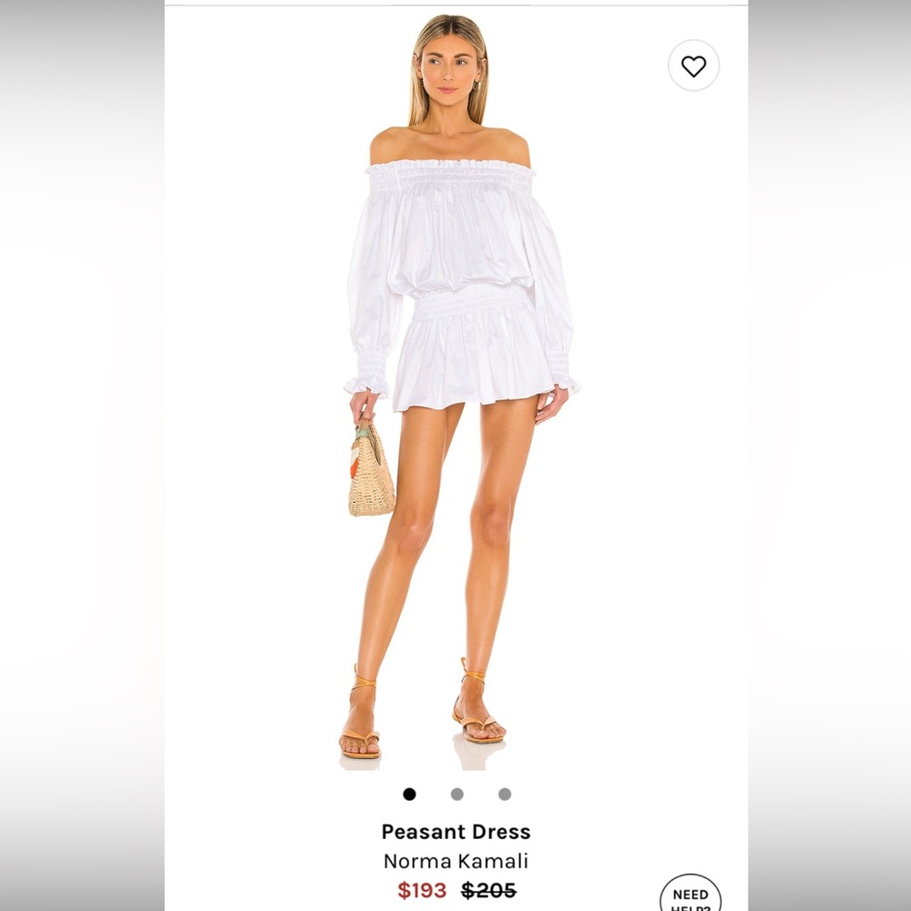 White Longsleeve Smocked Tunic/Peasant Dress from Revolve in White